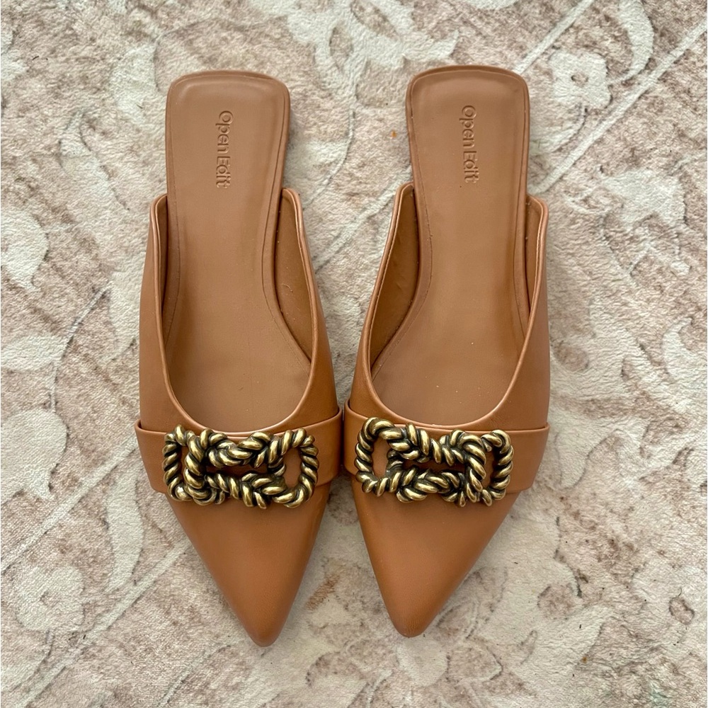 OPEN EDIT Kyla Flat Mule In Tan Mocha